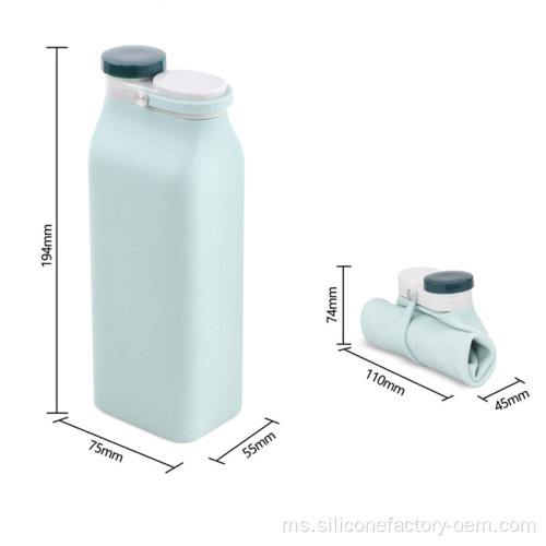 Silicone Outdoor Sports Leakproof Botol Air Diluluskan